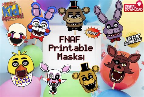 fnaf printable masks